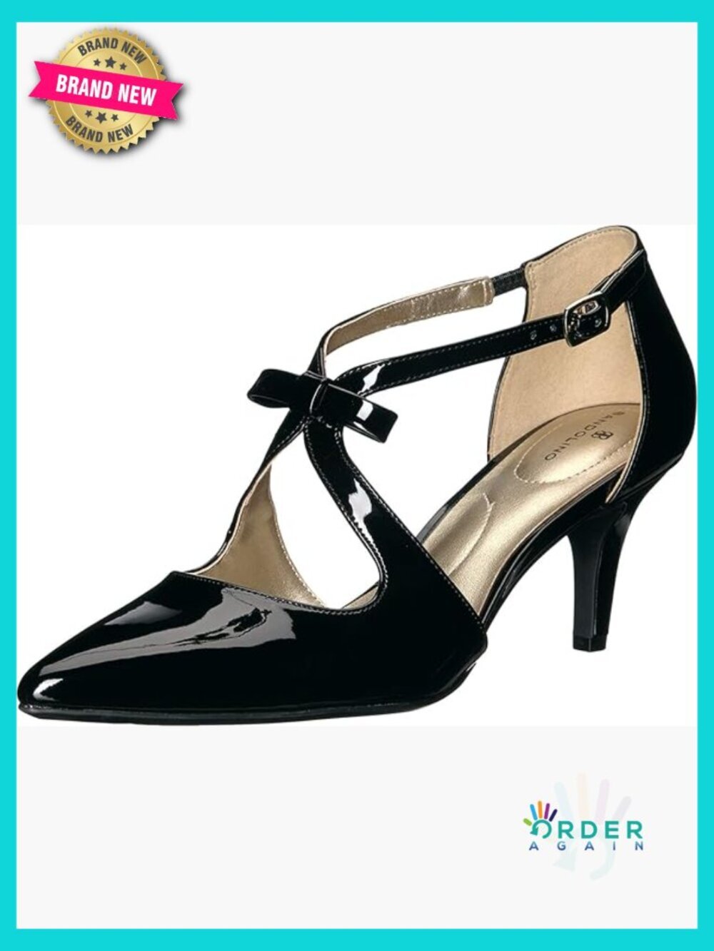 Pointed Toe Pump With Center Bow Detail - Dress Shoe - Buckle Closure